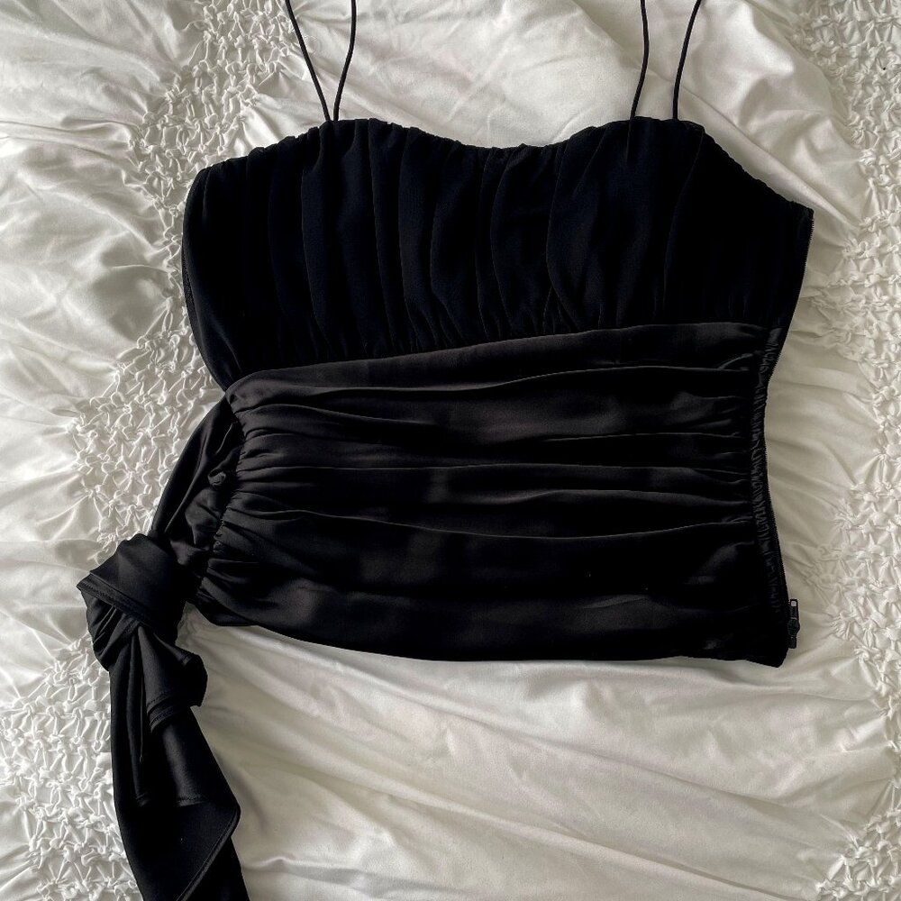 Chiffon and Satin Bustier Holiday Top
